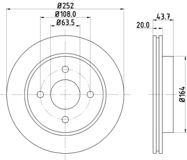Тормозной диск HELLA PAGID 51027
