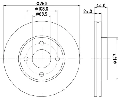 Тормозной диск HELLA PAGID 51030