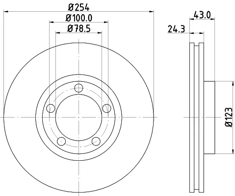 Тормозной диск HELLA PAGID 51032 (фото 1)
