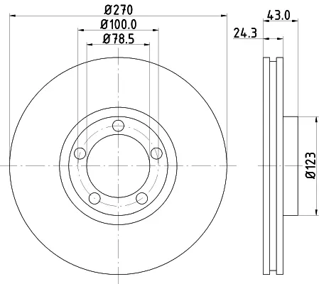Тормозной диск HELLA PAGID 51033 (фото 1)