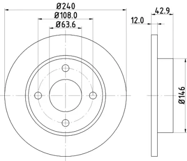 Тормозной диск HELLA PAGID 51034
