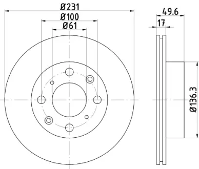 Тормозной диск HELLA PAGID 51109