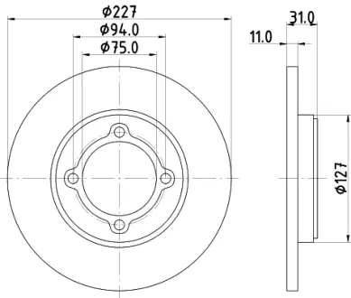 Тормозной диск HELLA PAGID 52003