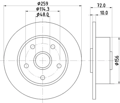 Тормозной диск HELLA PAGID 52020