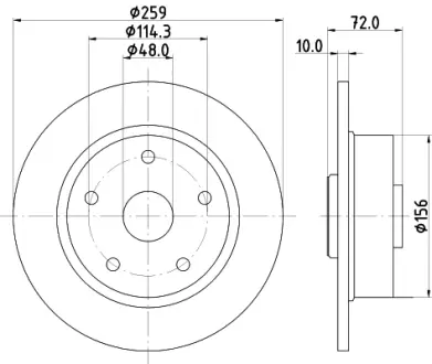 Тормозной диск HELLA PAGID 52022