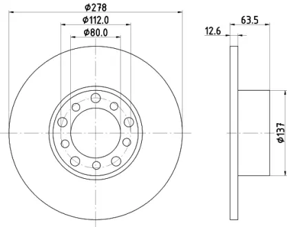 Тормозной диск HELLA PAGID 52103
