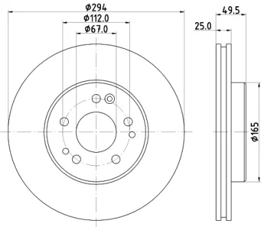 Тормозной диск HELLA PAGID 52128