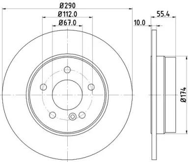 Тормозной диск HELLA PAGID 52139