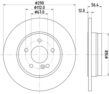 Тормозной диск HELLA PAGID 52156