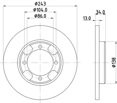 Тормозной диск HELLA PAGID 52203