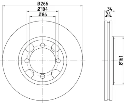 Тормозной диск HELLA PAGID 52208