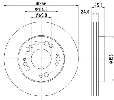 Тормозной диск HELLA PAGID 52214