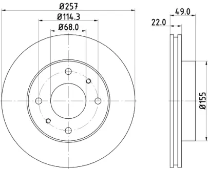 Тормозной диск HELLA PAGID 52329