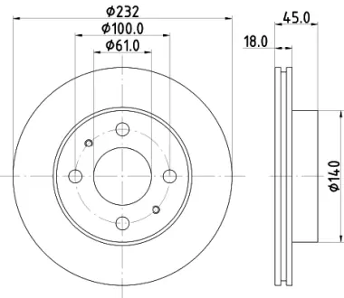 Тормозной диск HELLA PAGID 52334