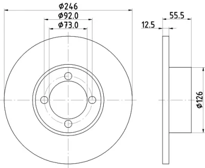 Тормозной диск HELLA PAGID 52402