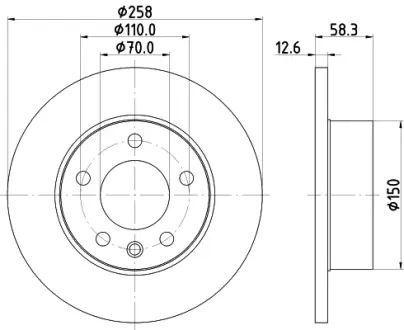 Тормозной диск HELLA PAGID 52405