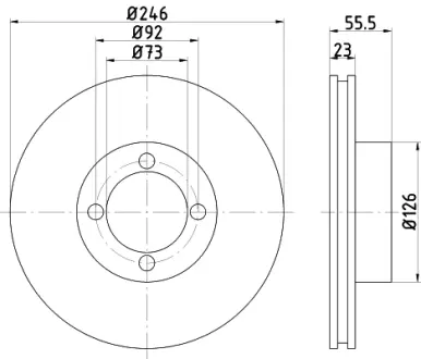 Тормозной диск HELLA PAGID 52422