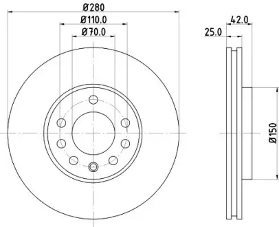 Тормозной диск HELLA PAGID 52431