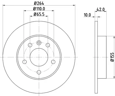 Тормозной диск HELLA PAGID 52433