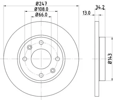 Тормозной диск HELLA PAGID 52516