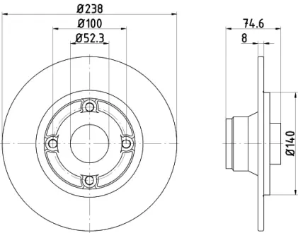 Тормозной диск HELLA PAGID 52816