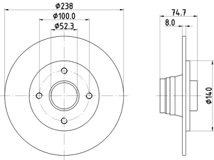 Тормозной диск HELLA PAGID 52817
