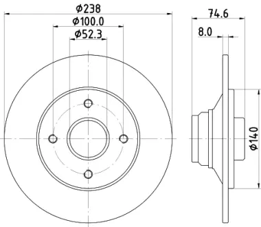 Тормозной диск HELLA PAGID 52818