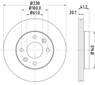 Тормозной диск HELLA PAGID 52820