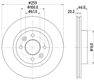 Тормозной диск HELLA PAGID 52821