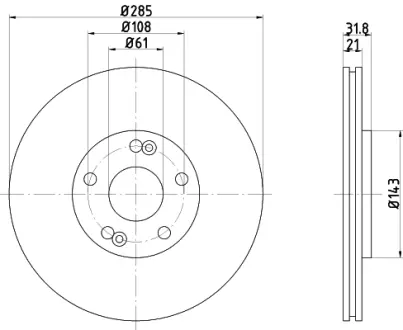 Тормозной диск HELLA PAGID 52823