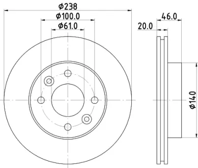 Тормозной диск HELLA PAGID 52825
