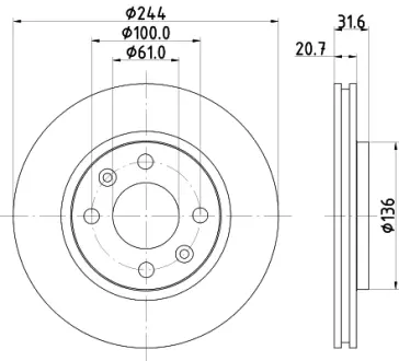 Тормозной диск HELLA PAGID 52827