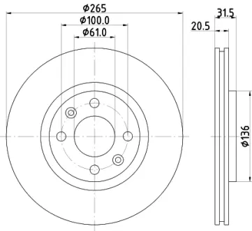 Тормозной диск HELLA PAGID 52828