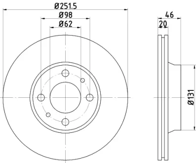 Тормозной диск HELLA PAGID 53101