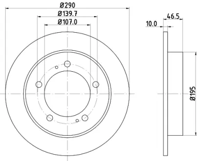Тормозной диск HELLA PAGID 53403