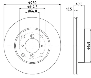 Тормозной диск HELLA PAGID 53406
