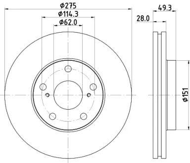 Тормозной диск HELLA PAGID 53625