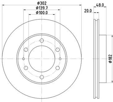 Тормозной диск HELLA PAGID 53629