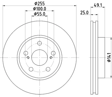 Тормозной диск HELLA PAGID 53634