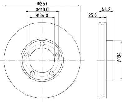 Тормозной диск HELLA PAGID 53641