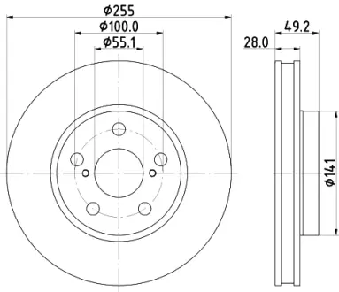 Тормозной диск HELLA PAGID 53643