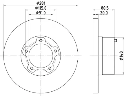 Тормозной диск HELLA PAGID 53906