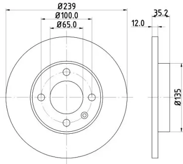Тормозной диск HELLA PAGID 53908