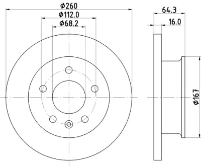 Тормозной диск HELLA PAGID 53919