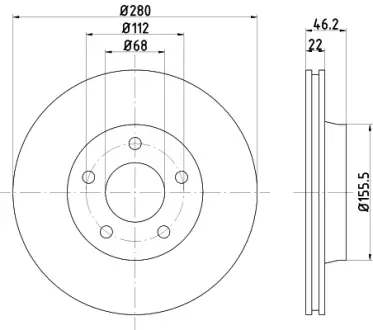 Тормозной диск HELLA PAGID 53931