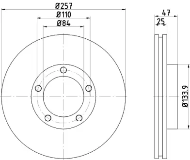 Тормозной диск HELLA PAGID 53932