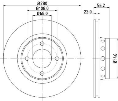 Тормозной диск HELLA PAGID 53940