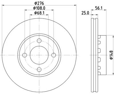 Тормозной диск HELLA PAGID 53943