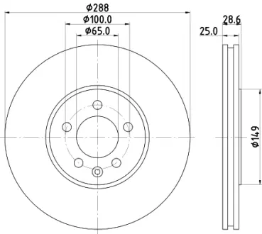 Тормозной диск HELLA PAGID 53945