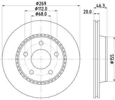 Тормозной диск HELLA PAGID 53949